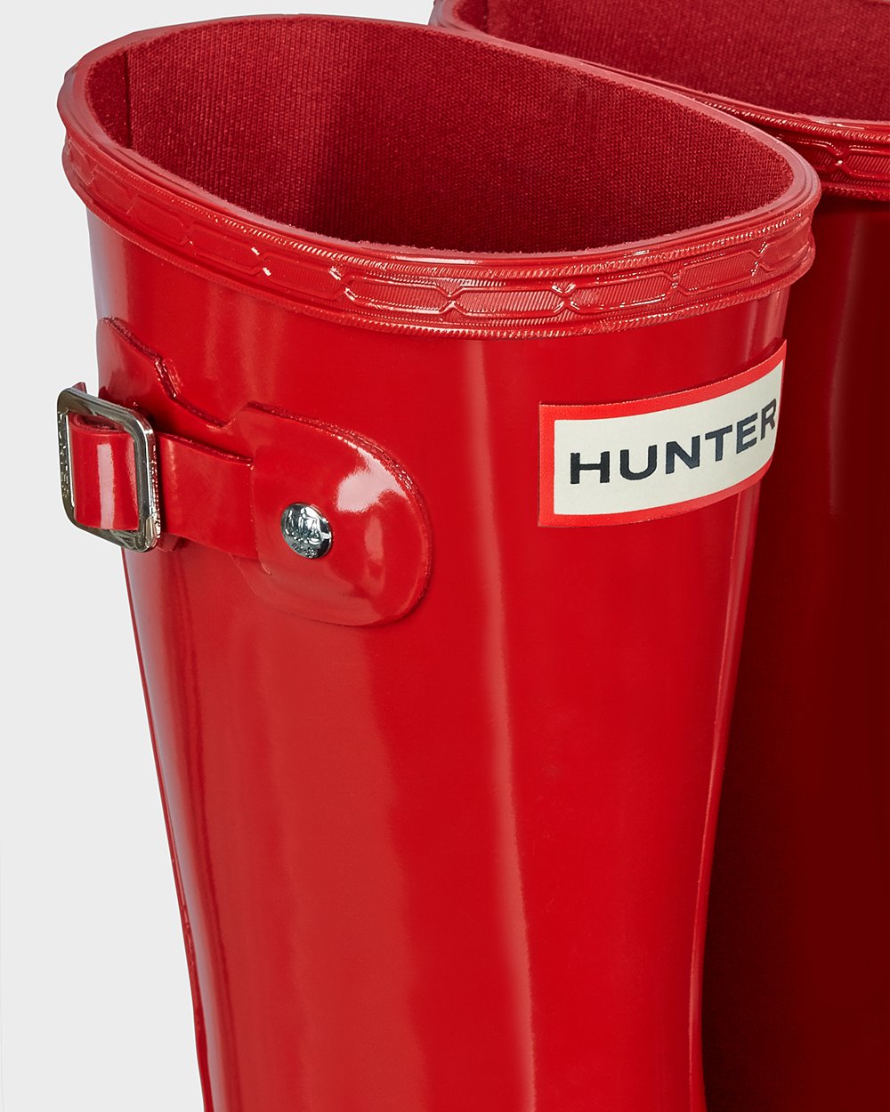 Kids Hunter Original Big Gloss - Rain Boots Red - 0153-DOUBV